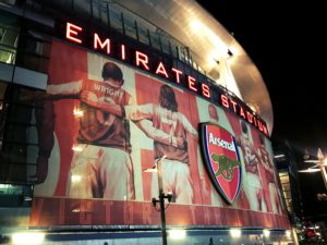 The view outside the Emirates Stadium in London, England