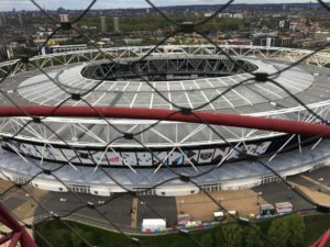 The view of the London Stadium from the ArcelorMittal Orbit